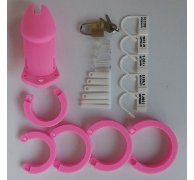 Мужское силиконовое устройство целомудрия CB-6000 Silicone Pink Bdsm4u