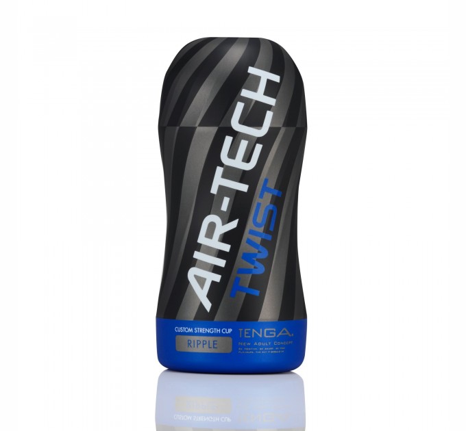 Мастурбатор Tenga Air-Tech TWIST Ripple Blue с изменяемой тугостью обхвата, эффект глубокого минета