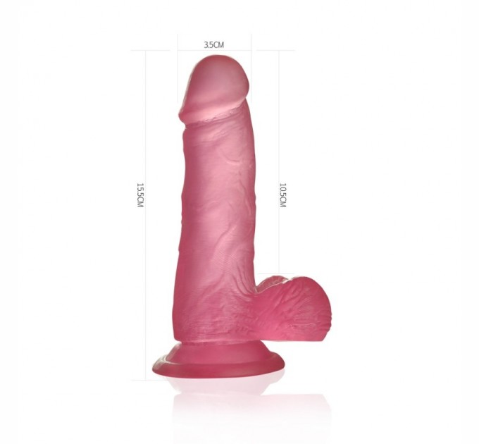 Силиконовый фаллоимитатор Lovetoy розовый Jelly Studs Crystal Dildo Small