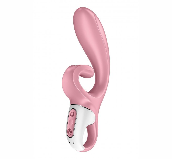 Смарт вибратор кролик Satisfyer Hug Me Pink 2 мотора диаметр 4,2см широкая клиторальная часть