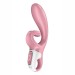 Смарт вибратор кролик Satisfyer Hug Me Pink 2 мотора диаметр 4,2см широкая клиторальная часть