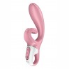 Смарт вибратор кролик Satisfyer Hug Me Pink 2 мотора диаметр 4,2см широкая клиторальная часть