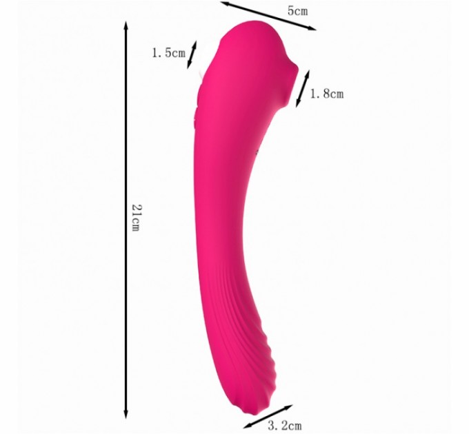 Двойной розовый вибратор Bendable Sucking Vibrator Vscnovelty