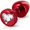 Анальная пробка со стразом Diogol Anni R Heart Red Кристалл 30мм