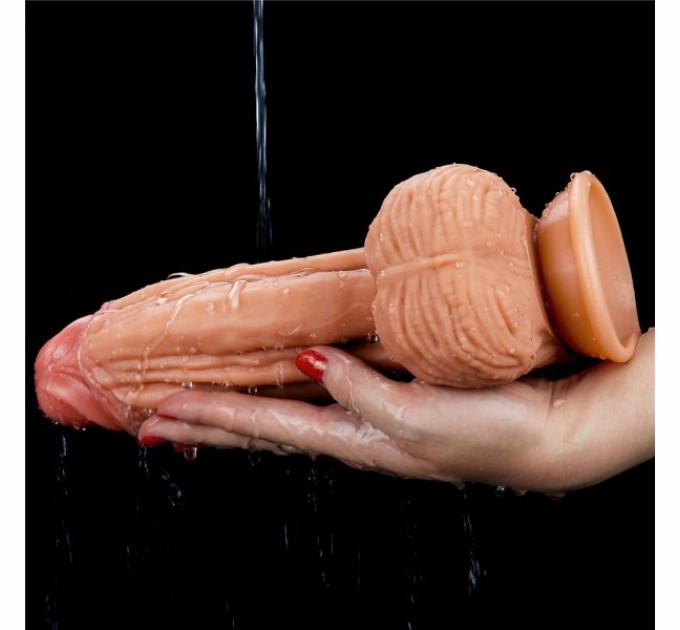 Телесный фаллоимитатор для фистинга Lovetoy Dual layered Platinum Silicone Cock