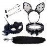 Набор для сексуальных игр Sexy Cat Ears Fox Tail Cosplay Sex Party Accessories Black Bdsm4u