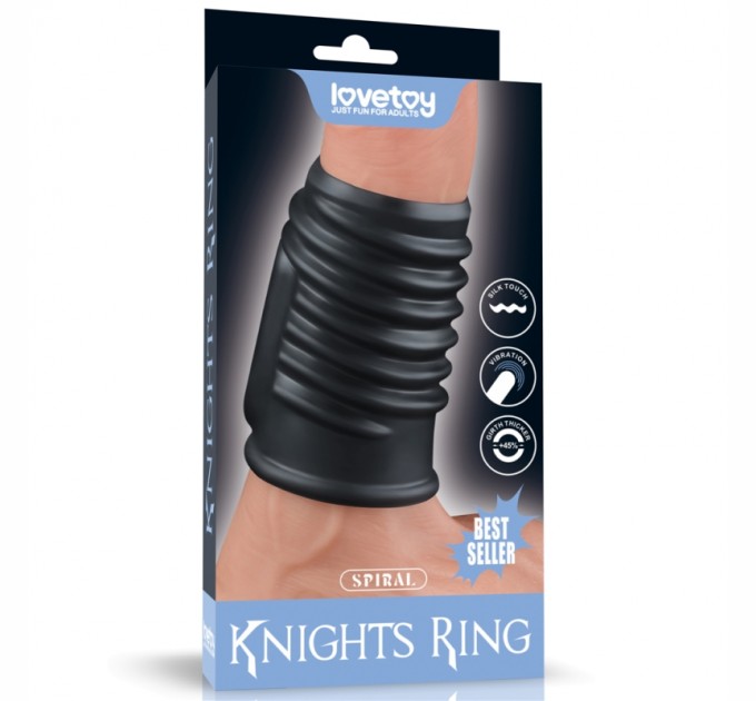 Насадка на пенис Vibrating Spiral Knights Ring Black Lovetoy