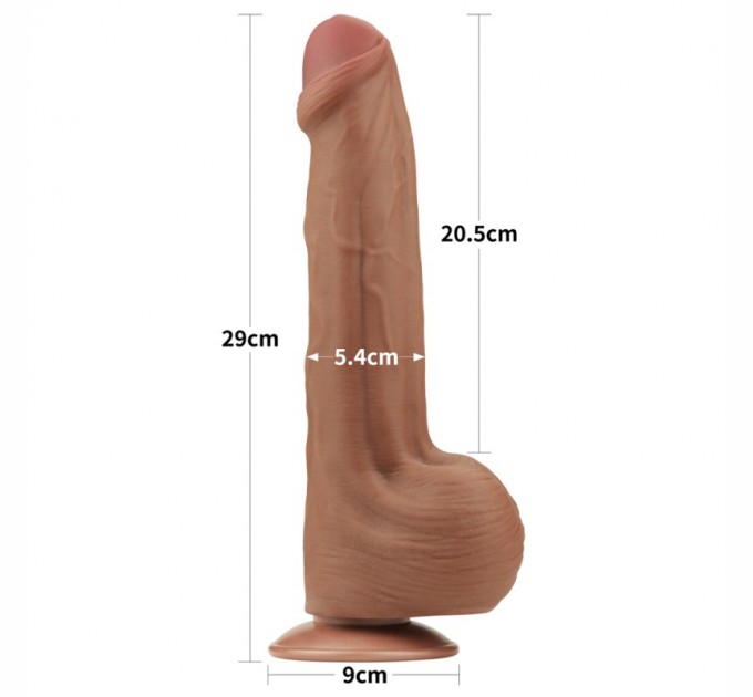 Фаллоимитатор King Sized Sliding Skin Dual Layer Dong Brown 11.5 Lovetoy