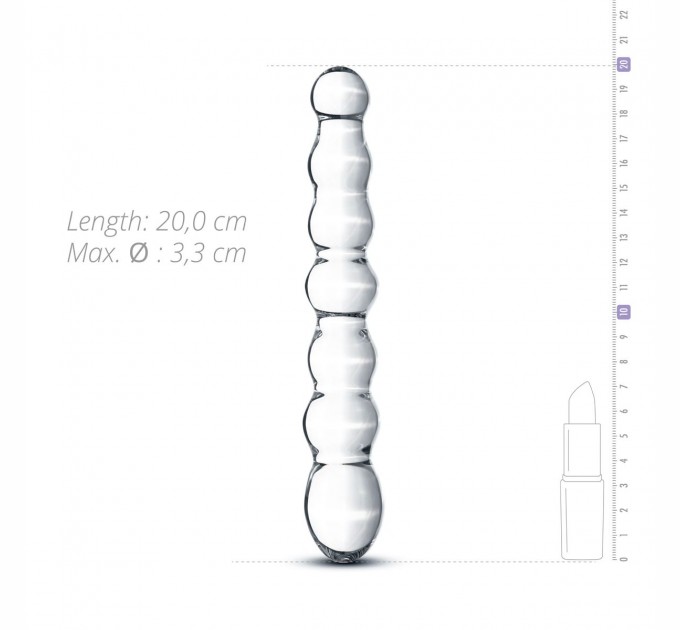 Стеклянный дилдо в виде бусин Gildo Glass Dildo No. 19