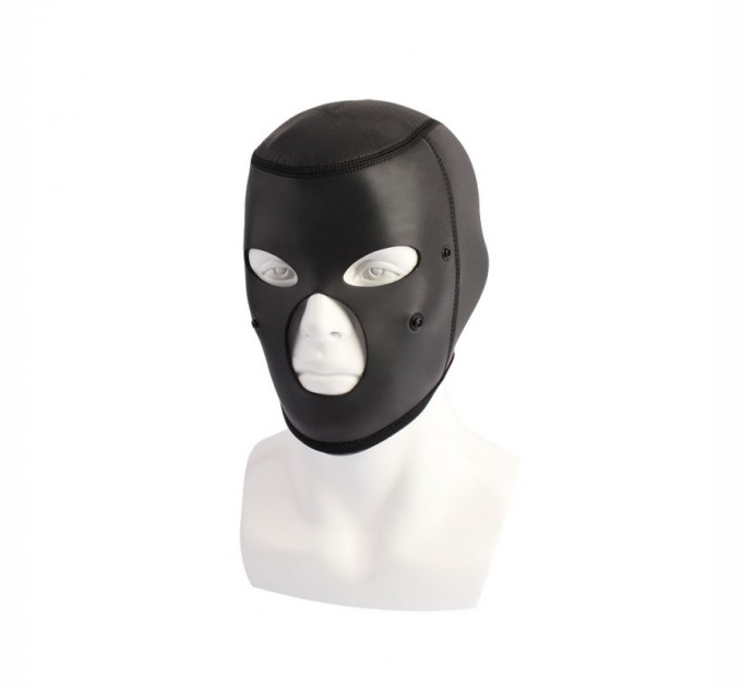 Черная маска с сьемными елементами Chisa Full-face Bondage Hood