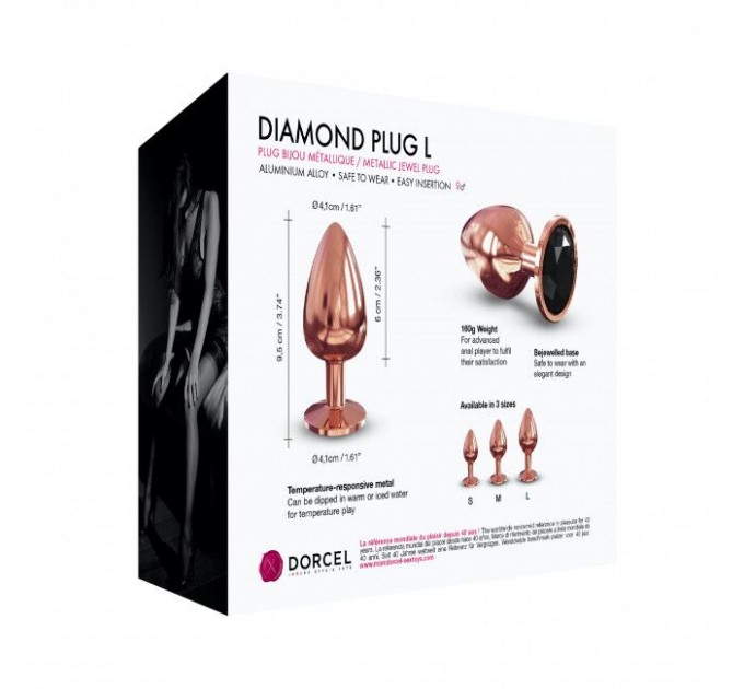 Металлическая анальная пробка с украшением в виде кристалла Dorcel - Diamond Plug L