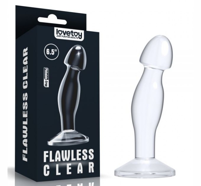 Безупречный прозрачный анальный стимулятор на присоске Lovetoy Flawless Clear Prostate Plug