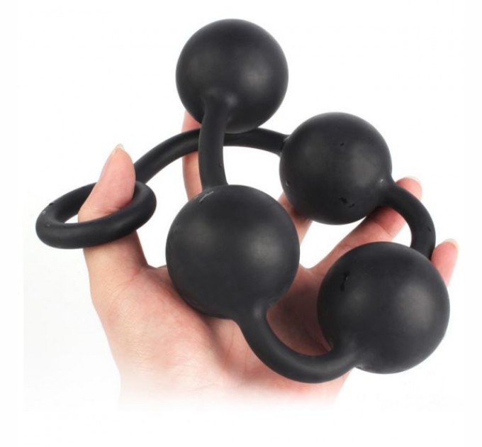 Гигантские анальные шарики Bdsm4u Silicone Anal Pull Ball Plug Medium