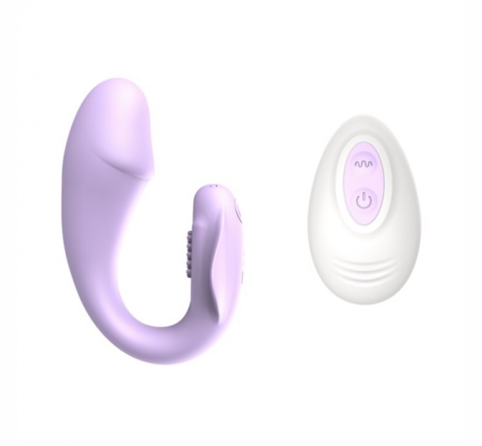 Двойной вибростимулятор для женщин Dolphin Strap-on Remote Version Purple Cnt