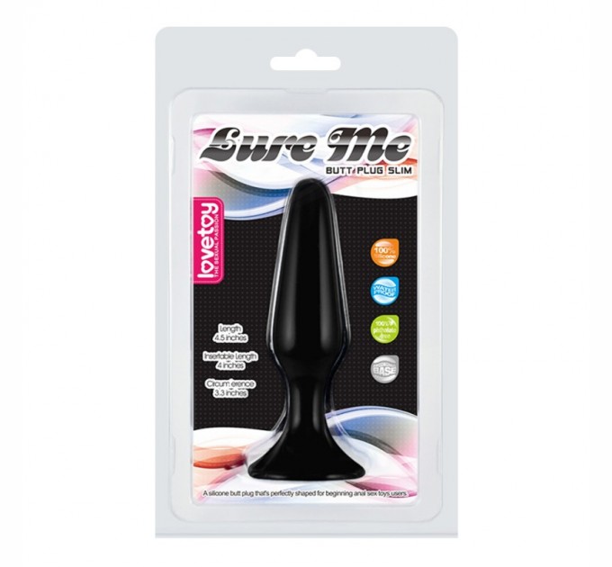 Черная анальная пробка Lovetoy Lure Me Silicone Anal Plug Small