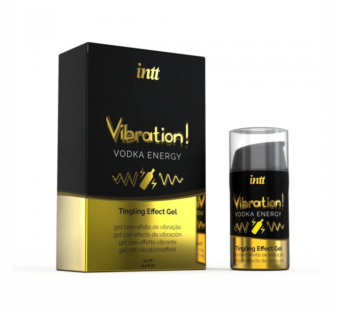 Жидкий вибратор Intt Vibration Vodka 15 мл густой гель очень вкусный действует до 30 минут