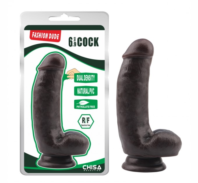 Коричневый фаллоимитатор на присоске Fashion Dude 6.9 Inch Cock Chisa