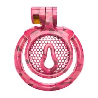 Мужской пояс верности 3D Mini Chastity Cage ZX-1Z Flat Ring Arc-shaped ring Red Bdsm4u