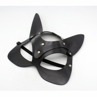 Кожаная маска Женщина кошка Scappa Черная М-50