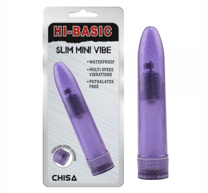 Фиолетовый пластиковый вибратор Chisa Slim Mini Vibe