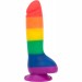 Радужный фаллоимитатор ADDICTION - Justin - 8" - Rainbow, 20,3 см, силикон
