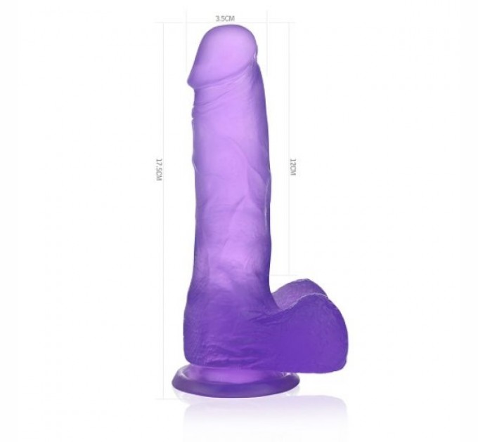 Силиконовый фаллоимитатор Lovetoy фиолетовый Jelly Studs Crystal Dildo Medium