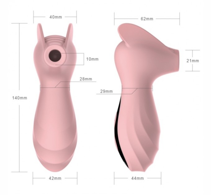 Посасывающий клиторальный вибростимулятор для женщин Intimate Kissing Pink Cnt