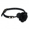 Силиконовый кляп с черной розочкой Bdsm4u Silicone Rose Ball Gags Black