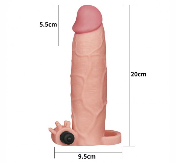 Удлиняющая вибо насадка на пенис Lovetoy Pleasure X Tender Vibrating Penis Sleeve