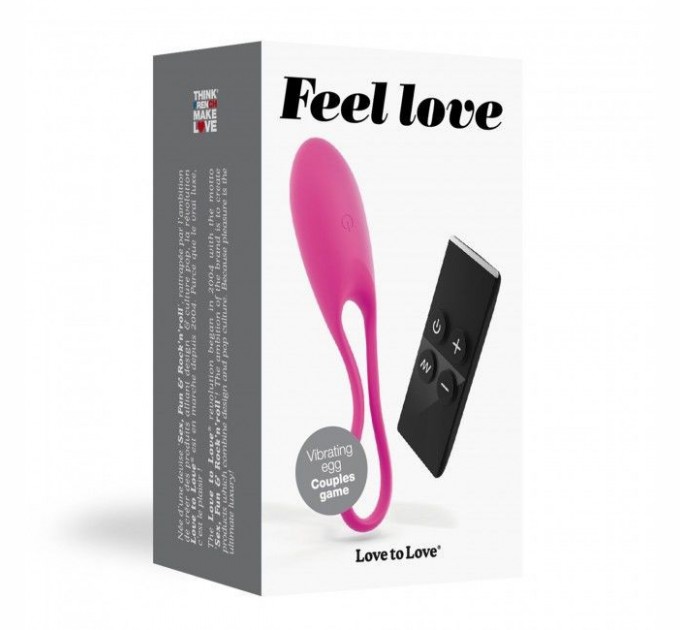 Виброяйцо Love To Love Feel Love Pink с пультом ДУ и регулированием интенсивности