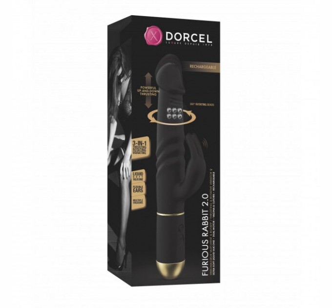 Вибратор Dorcel Furious Rabbit 2.0 с возвратно-поступательными движениями головки, перезаряжаемый