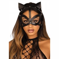 Маска кошечки Leg Avenue Vegan leather studded catmask Black