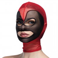 Маска сердце сетка с открытым ртом и глазами Feral Feelings Hearts Mask Red-Black