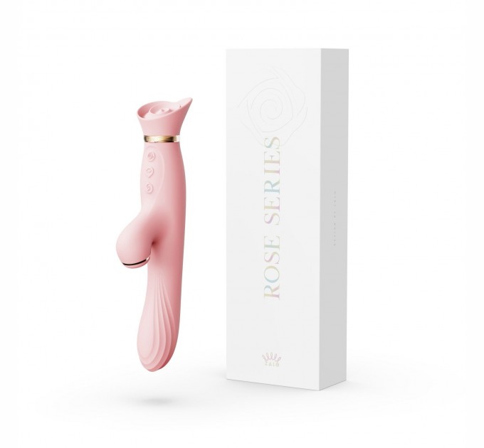 Вибратор с подогревом и вакуумной стимуляцией клитора Zalo - ROSE Vibrator Strawberry Pink