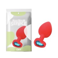 Силиконовая анальная пробка с голубым кристаллом Love Red Diamond Plug Large Cnt