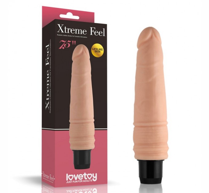 Реалистичный вибратор Lovetoy Xtreme Feel Cyberskin Vibrator 20 см Телесный