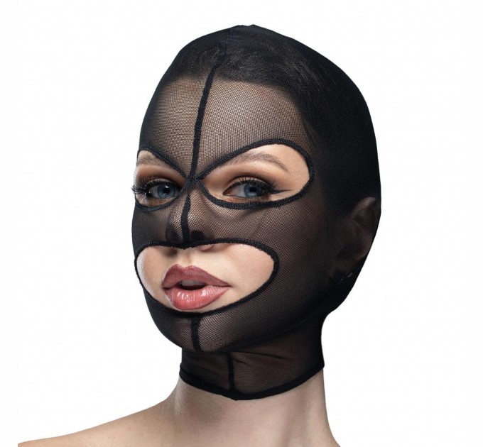 Маска сетка с открытым ртом и глазами Feral Feelings Mask Black