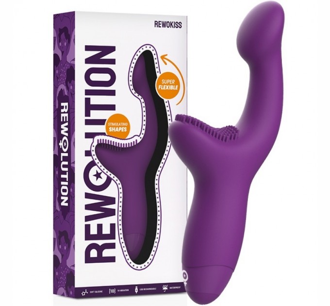 Вибратор двойной стимуляции фиолетовый Rewolution Rewokiss Vibrating