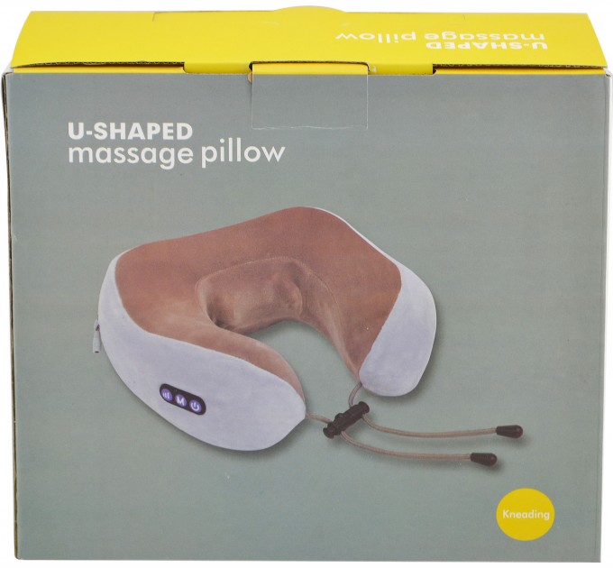 Массажная подушка U-Shaped Massage Pillow (от батареек) Brown (WM-003)