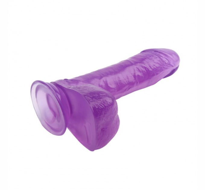 Фиолетовый фаллоимитатор с мошонкой на присоске 7.7 Inch Dildo Chisa