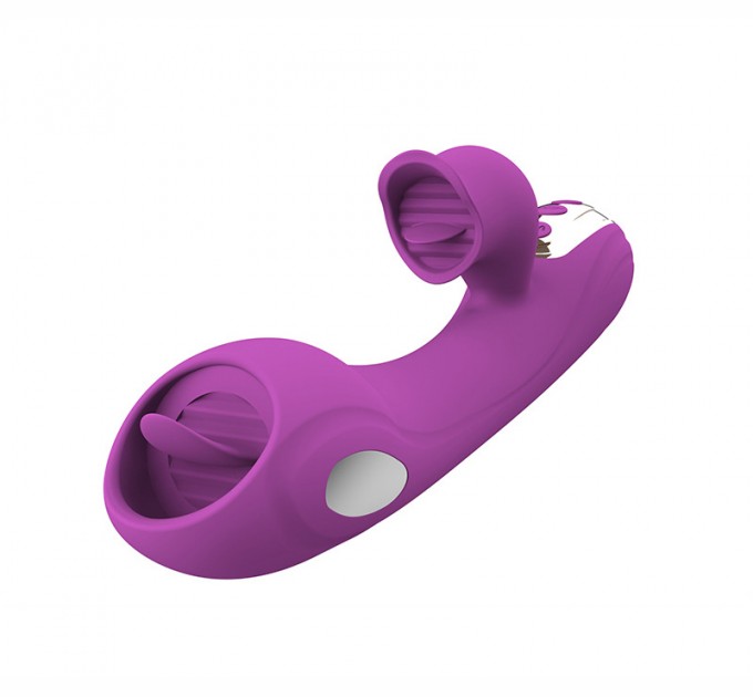 Вибратор YEAIN с электростимуляцией и язычком фиолетовый USB