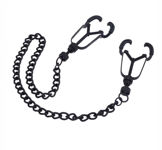 Зажимы для сосков на цепочке Kinklab Mandible Black Nipple Clamps Bdsm4u