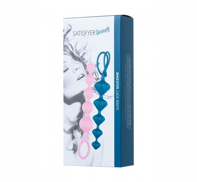 Набор анальных бус Satisfyer Beads Colored, силикон , макс. диаметр 3,3см и 3,5см