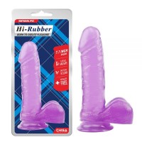 Фиолетовый фаллоимитатор с мошонкой на присоске 7.7 Inch Dildo Chisa