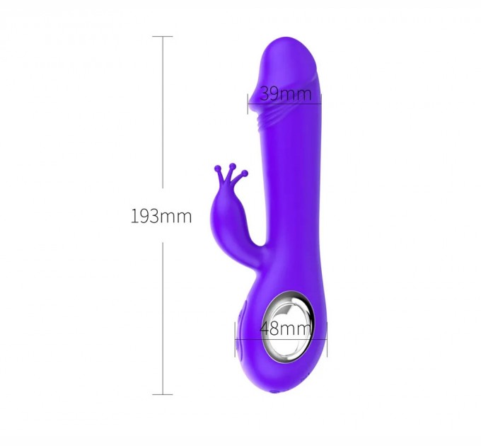 Вибратор Pretty Love с ротацией и интеллектуальной системой подогрева фиолетовый USB