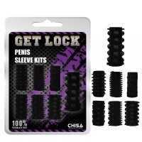 Черный набор насадок для дополнительной стимуляции Chisa Penis Sleeve Kits