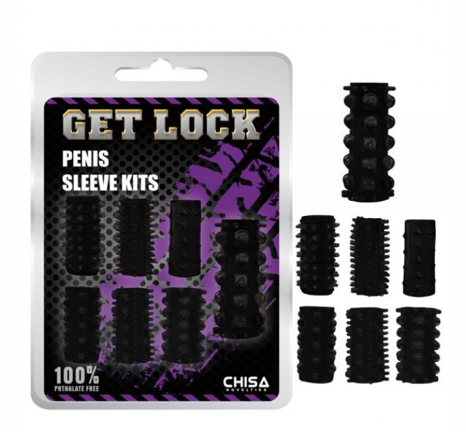 Черный набор насадок для дополнительной стимуляции Chisa Penis Sleeve Kits
