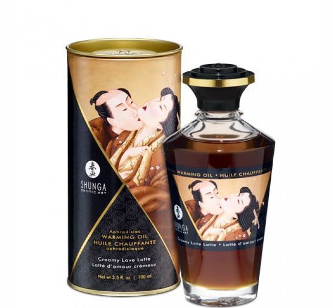 Съедобное разогревающее масло Shunga Aphrodisiac Warming Oil - Creamy Love Latte 100 мл