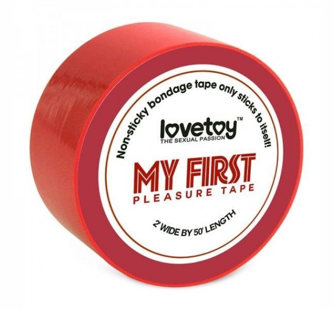 Липкая лента красная скотч для бондажа Lovetoy Sticky Bondage Tape