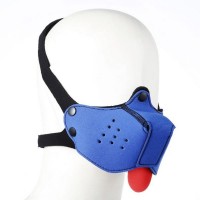Неопреновая собачья маска на лицо Bdsm4u синяя
